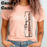 Merry Christmas Vertical HTV Graphic Ladies T-shirts