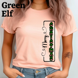 Merry Christmas Vertical HTV Graphic Ladies T-shirts