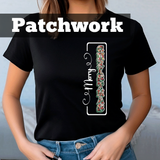 Person wearing a black t-shirt with 'Merry Christmas' design.