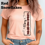 Merry Christmas Vertical HTV Graphic Ladies T-shirts