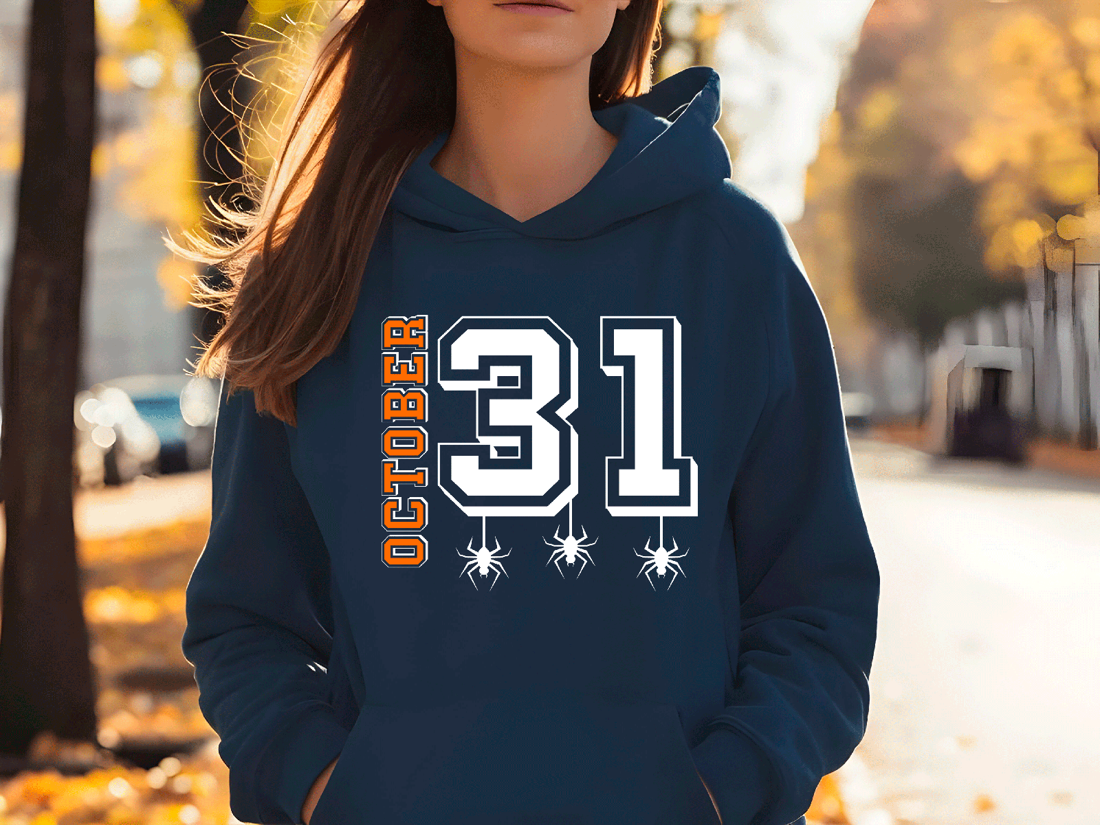 October 31 Halloween HTV Graphic Ladies Pullover Hoodies