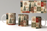 Patchwork Christmas Patterns Sublimated Coffee Mugs