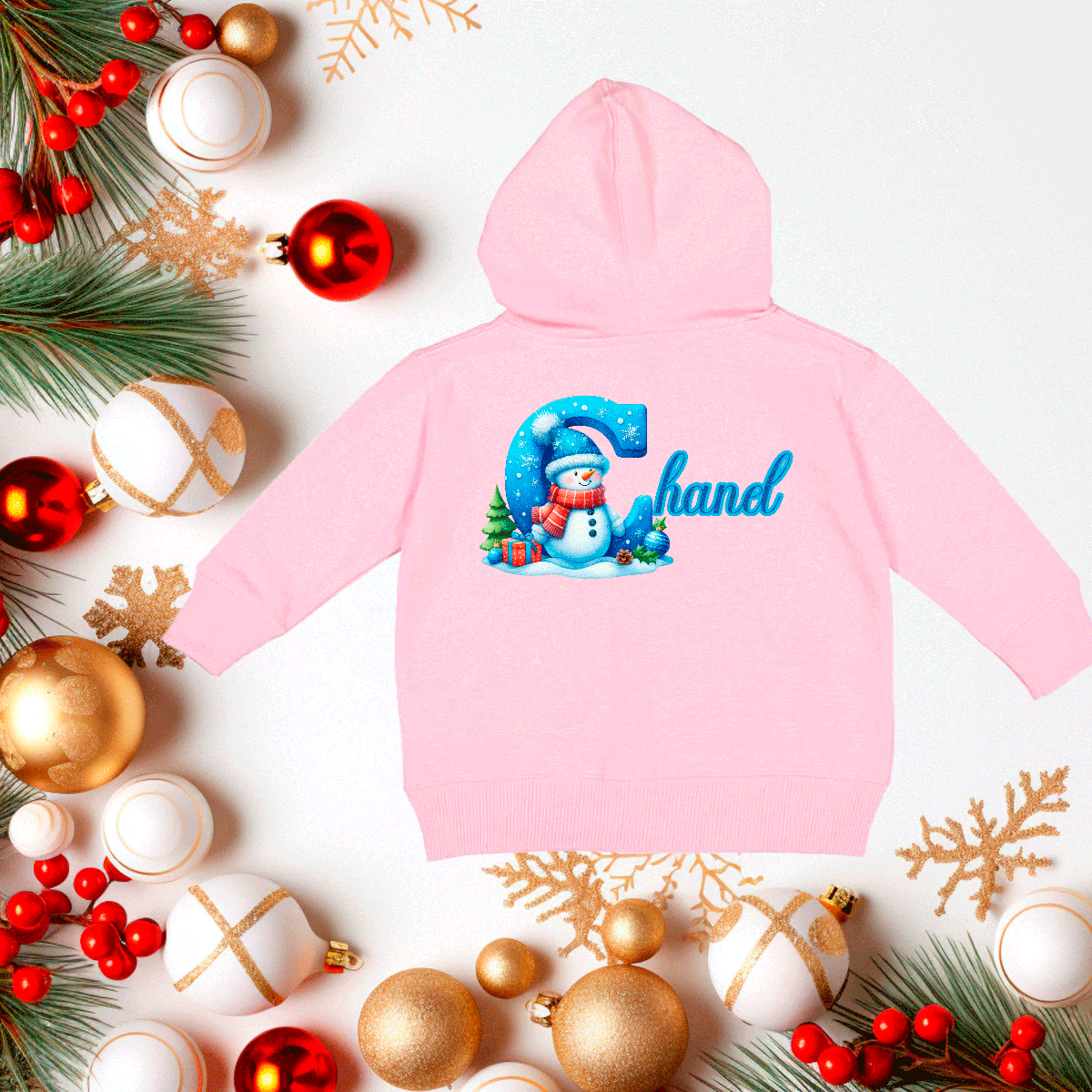 Personalized Frosty Alpha Christmas HTV Infant Full Zip Hoodies