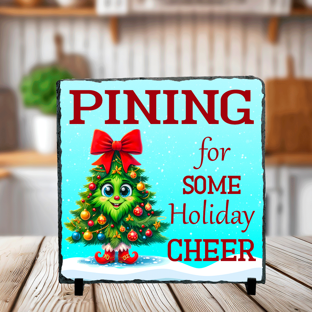 Pining For Holiday Cheer Christmas Sublimated Square Photo Slates