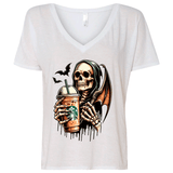 Been Ready For Halloween Sublimated Graphic Ladies V-neck T-shirts