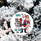 Funny Christmas Sublimated Ceramic Ornament 3" Set Of 5