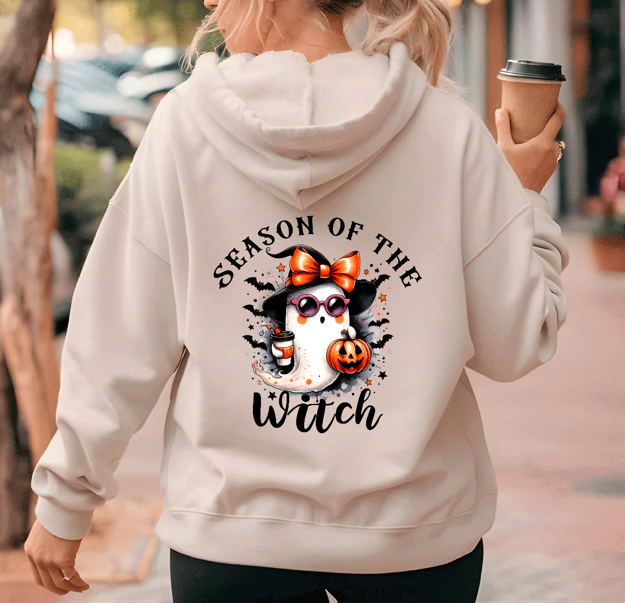 Season Of The Witch Halloween HTV Graphic Ladies Full Zip Hoodies