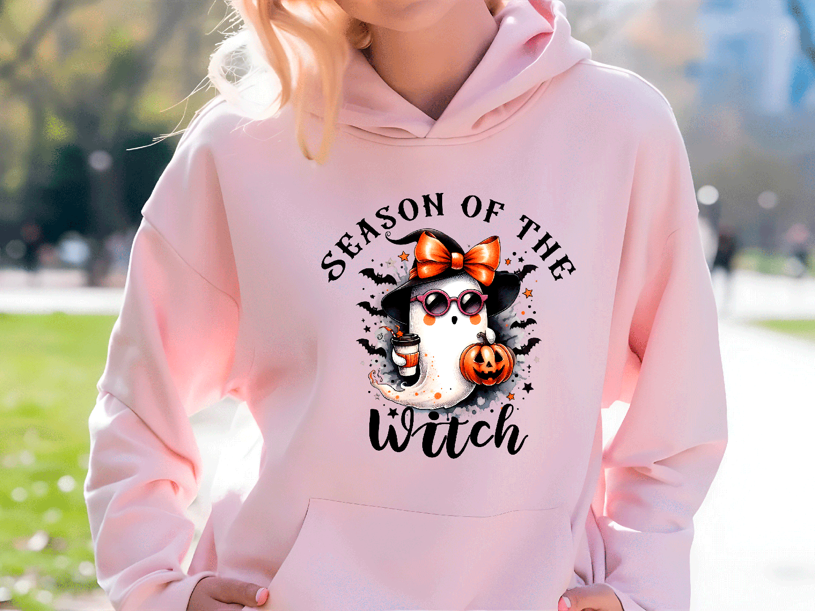 Season Of The Witch Halloween HTV Graphic Ladies Pullover Hoodies