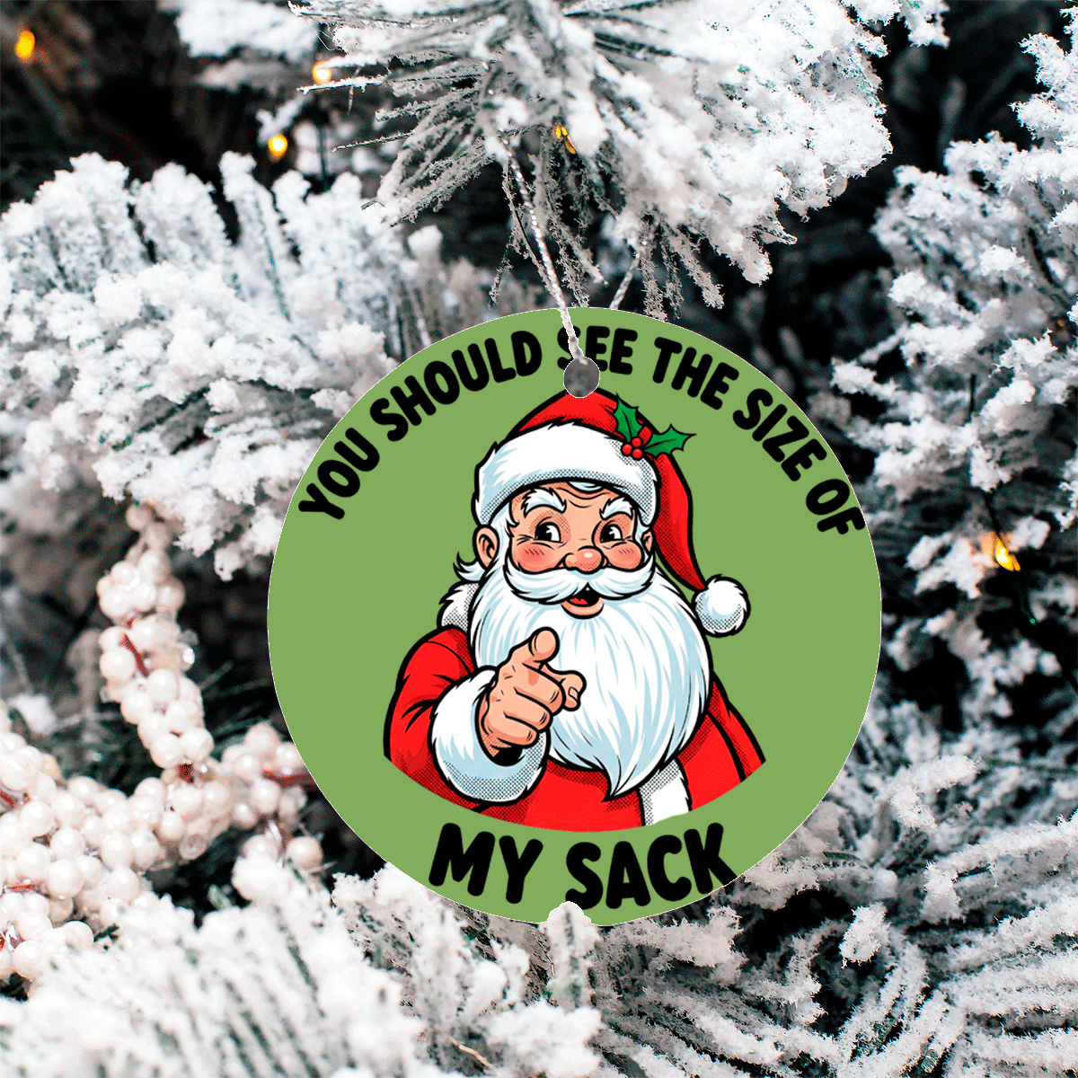 Funny Christmas Sublimated Ceramic Ornament 3" Set Of 5