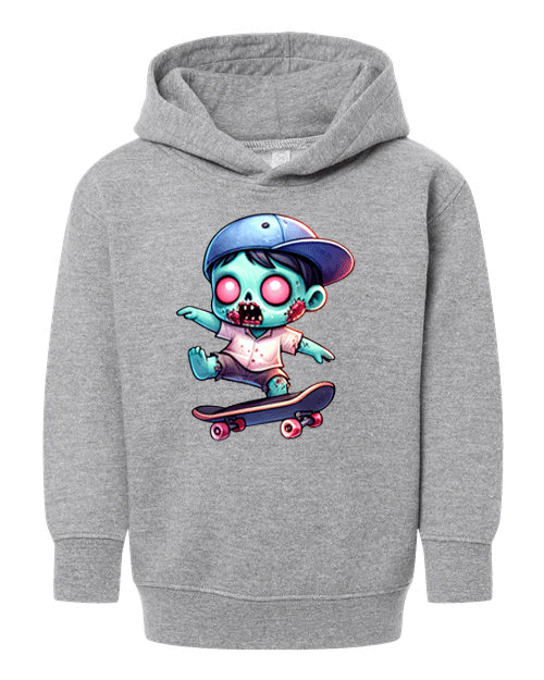Skater Zombie Halloween HTV Toddler Pullover Hoodies