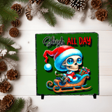 Sleigh All Day Skele Christmas Sublimated Square Photo Slate