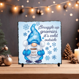 Snuggle Up Gnomies Christmas Sublimated Square Photo Slate