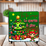Tis Season To Sparkle Christmas Sublimated Square Photo Slate
