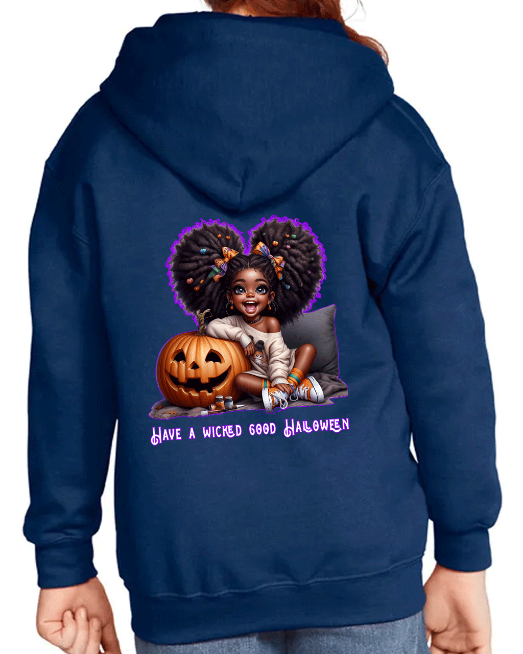 Wicked Good Halloween HTV Graphic Youth Full-zip Hoodies