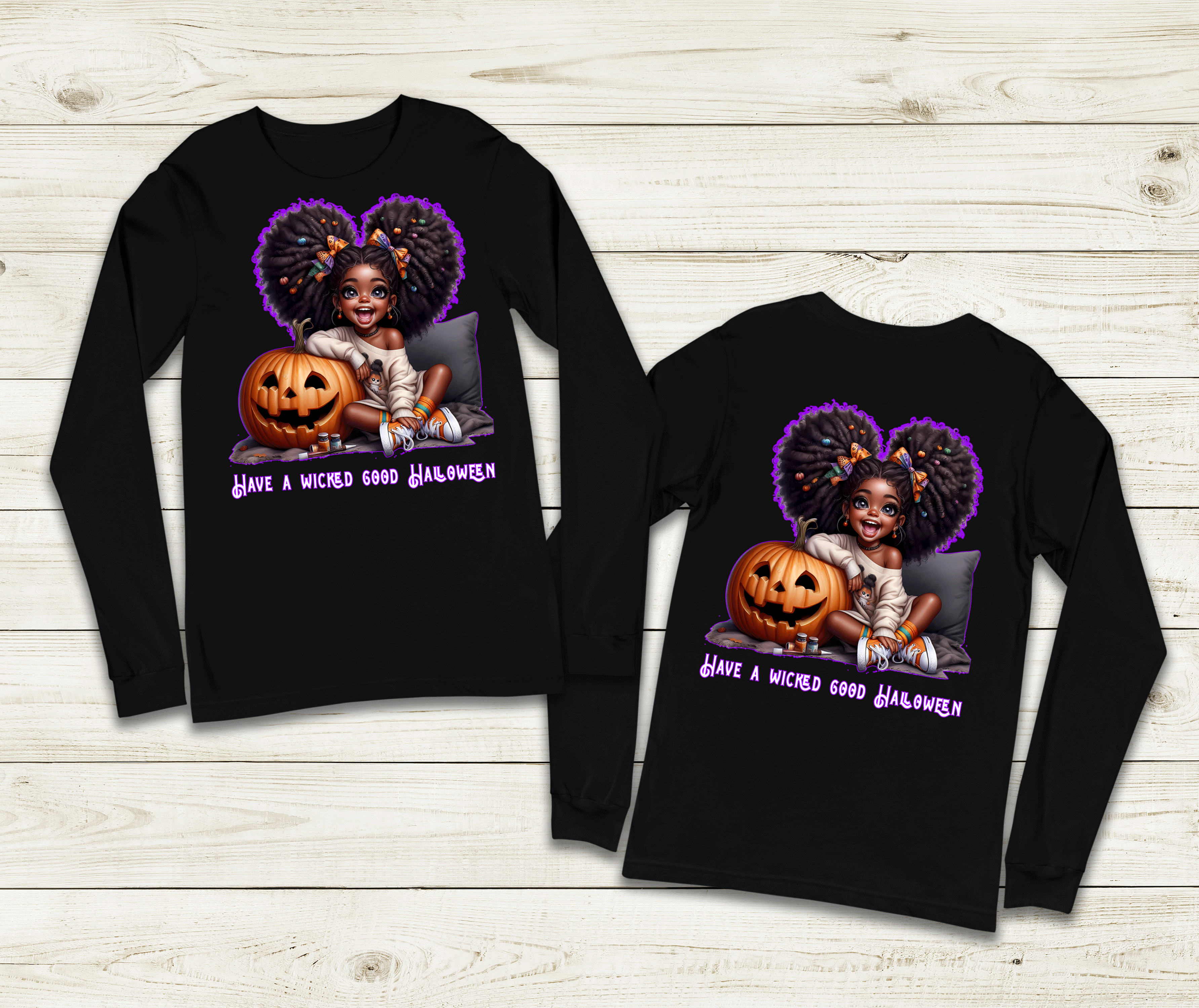 Wicked Good Halloween HTV Graphic Unisex Youth Long Sleeve T-shirts