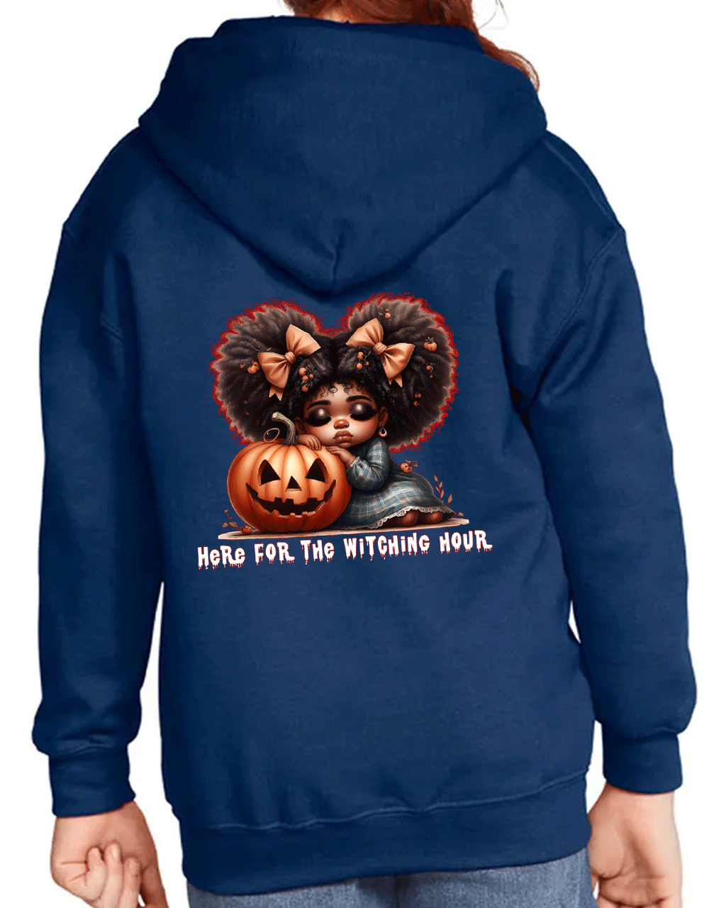 Witching Hour Halloween HTV Graphic Youth Full-zip Hoodies