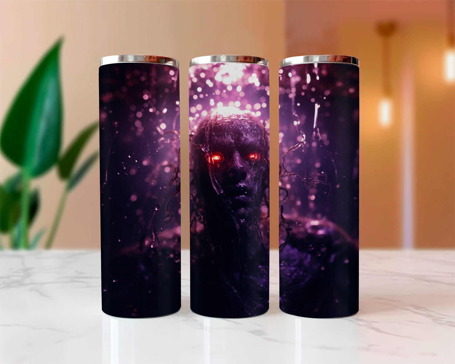 Zombie Under Water Halloween Sublimated Skinny Tumblers
