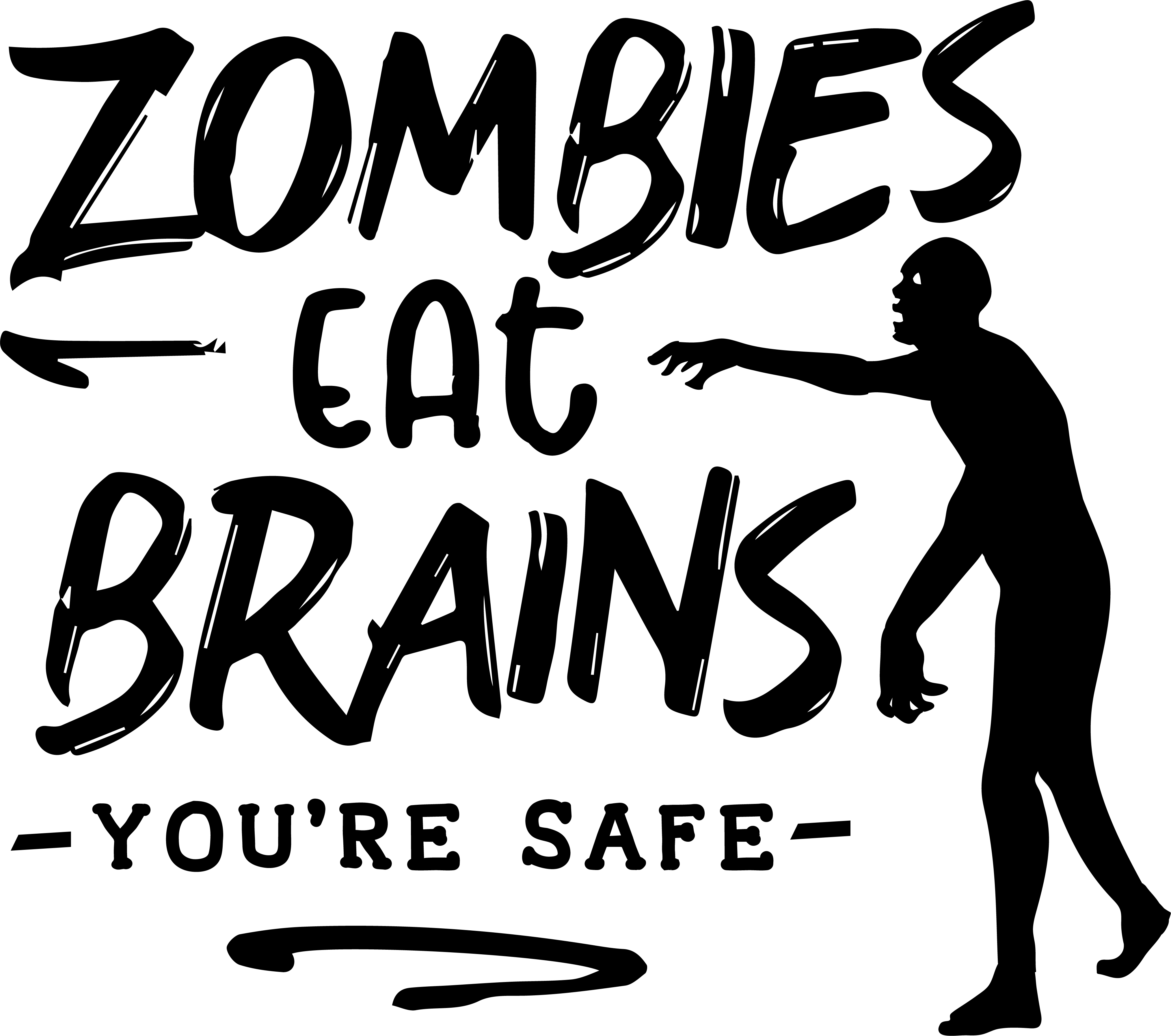 Zombies Eat Brains Vinyl Sticker image 0